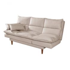 Sofá Cama Vancouver 3 Lugares Império Reclinável Casal Pés Madeira Suede Areia 376