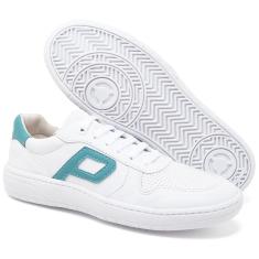 Tênis Feminino Casual Branco com Detalhes Coloridos V-Feminino