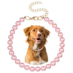 Madison Tyler Colar de pérolas para cães | Colar durável para cães | Linda coleira fashion para animais de estimação | Joias de pérola clara acessórios para filhotes de cachorro arrojados | Presente