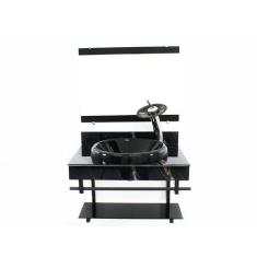 Gabinete com cuba para banheiro de vidro apxx 60cm com cuba chapeu - m