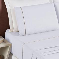 Jogo de Lençol Solteiro 03 Peças Percal 400 Fios Ponto Palito - Marias