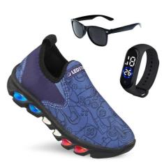 Tenis de led infantil meninos Ledstar calce facil Video Games desenhos