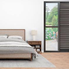 Porta Balcão 3 Folhas Alumínio 2,10 X 1,50 com Fechadura Preto