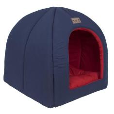Casinha Iglu Marinho 2x1 Avuk Pet Para Cachorro e Gato Com Almofada 