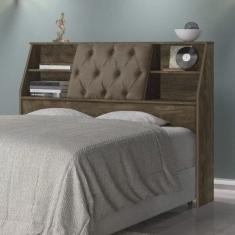 Cabeceira Cama Queen 4 Nichos Nubia Cambel Móveis Castanho