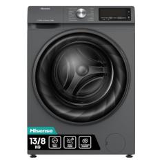 Hisense Lava e Seca, 13kg Lavagem/8kg Secagem, Steam, 13 Programas, Motor Inverter, Painel Touch, Titanium WD13X - 127V