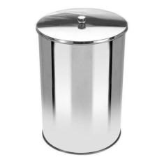 Lixeira Office Redonda Com Tampa Em Aço Inox 10L - JSN