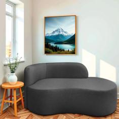 Divã Recamier Orgânico Tokyo 160cm Lado Direito Linho - Amarena Móveis