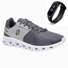 Tênis Esportivo Masculino Para Caminhada Academia Com Relógio-Masculino
