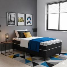 Cama Box Solteiro Castor Class Tecnopedic 88x188x52 + Box Castor