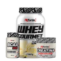 Kit Whey Protein Gourmet Pote + Creatina 300g + BCAA 100 cáps - FN For