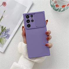 Capa protetora de câmera deslizante para samsung s22 ultra s21 plus s20 fe a53 a73 a23 a33 a13 a52 a72 a32 a22 a12 a51 capa de silicone puro, roxo, para s20 fe
