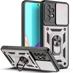 Capa de lente de câmera deslizante para Samsung Galaxy A12 A21s A22 A32 A50 A51 S22 Ultra S21 Plus S20 FE A52 A71 A72 A02 Bumpers Armor Cover, Silver, For Samsung S20 FE