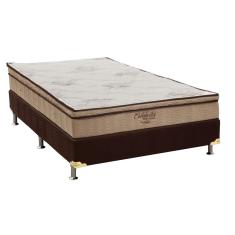 Cama Box Casal: Colchão Molas Ortobom SuperPocket Celebrita + Base CRC Suede Brown(138x188)