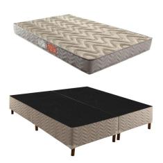 Box Queen Galaxy 42x158x198cm com Colchão Queen Unique D45 Duoface 18x158x198cm Rustico Prata