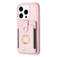 Capa de couro com suporte de anel para cartões Solt para iPhone 14 Pro Max 13 12 11 XS XR 6 7 8 Plus SE 2022 2022 Capa de telefone tipo carteira, rosa, para iPhone 6 (6s)