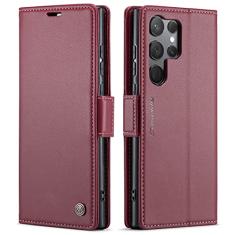 QLTYPRI Capa carteira para Samsung Galaxy S23 Ultra, capa flip magnética de couro PU premium com [bloqueio RFID] com compartimentos para cartão de crédito, suporte, à prova de choque, capa protetora