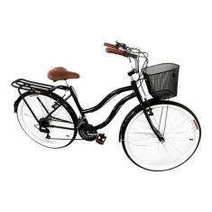 Bicicleta Aro 26 Beach Retrô 18v Com Garupa Preto - Maria Clara Bikes