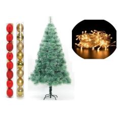 Arvore de Natal Pinheiro Nevada 1,50 metros 138 galhos com enfeites - 