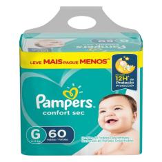 Imagem de Fralda Pampers Confort Sec G 60 Unidades – Descartável, Alta Absorção