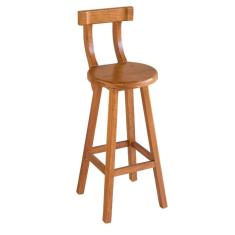 Banqueta Alta de Madeira com Encosto Banco