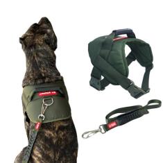 Coleira Peitoral Colete com Guia para Cachorro - Tamanho G - Canadá K9