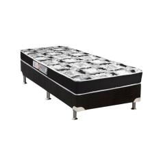Cama Box Solteiro: Colchão Espuma D45 Luckspuma Gran Luck Black Pró Saúde + Base Black(88X188)