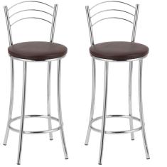 Kit 2 Banquetas Cromadas Bc26-b A109 Cromado/marrom