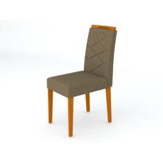 Conjunto 2 Cadeiras Caroline Ype/Veludo Marrom Rose - New Ceval