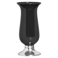 Vaso Imperial Pé De Alumínio Ceramicas Pegorin Preto