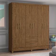 Guarda-Roupa Moval Panamá com 153 cm de Largura, 6 Portas e 2 Gavetas