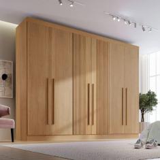 Guarda-roupa Casal Ripado 6 Portas 6 Gavetas Paris Plus D Doro Cinamomo