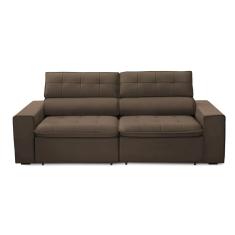 Sofa 2 Lugares Retratil Reclinavel Libano 1,60 M Veludo Marrom