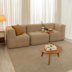 sofá guldi popup com 2 módulos canto e central linho bege