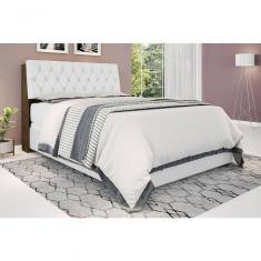 Cabeceira Box Queen 1,58 Isis Malbec Com Capitonê Branco - Framar Móveis