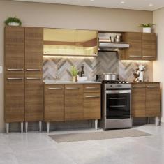 Armário de Cozinha Completa 293cm com Pia Rustic Emilly Madesa 07, Rus