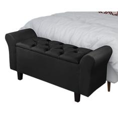 Recamier Baú Banco Divã Moderno Lara 1,30m Para Sala Quarto Sapateira 