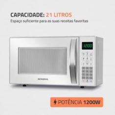 Micro-ondas MO-01-21-W com Função Tira Odor e Manter Aquecido 21L Mond