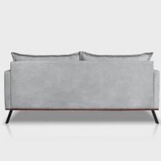 Sofá Zeki 2 Lugares 160 Cm Linho Boucle Cinza