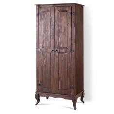 Armário De Cozinha Rústico Madeira Maciça 02 Portas Marrom Jm Móveis