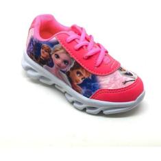 Tênis Infantil Menina Personagem Frozen Luz Led que Pisca - Pe leve , 