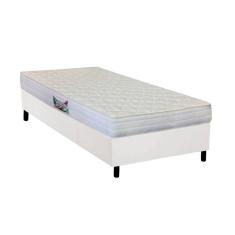Cama Box Solteiro: Colchão Anatômico Herval Ag65 Frontier + Base Crc Courano White(88X188)