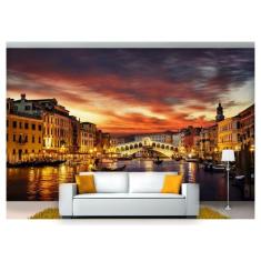 Papel De Parede Cidade Veneza Gondola 3D Ncd168 - Você Decora