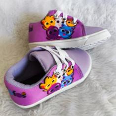 Tênis Infantil Menino Menina Bebe Desenho Personagem - Nacshoes, Roxo,