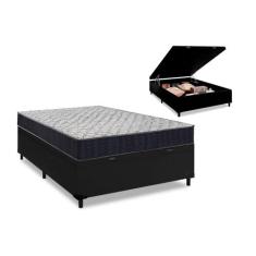 Cama Box Baú Casal Sintético + Colchão De Espuma D45 - Ortobom - Airte