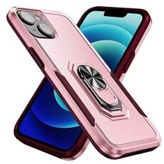 SORAKA Capa para iPhone 15 com anel de apoio para os pés Capa rígida de PC Capa de TPU macio para amortecedores Capa iPhone 15 Capa robusta