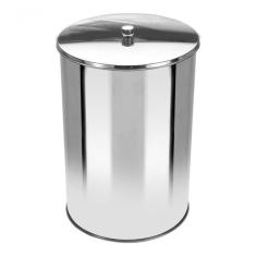 Lixeira Office Redonda Com Tampa Em Inox 7 Litros