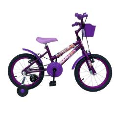 Bicicleta Infantil Aro 16 Feminina Com Rodinhas Cestinha Reforçada-Feminino
