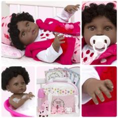 Boneca Reborn Realista Girafinha Negra Com Bolsa Envio 24Hrs - Cegonha