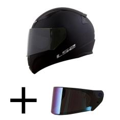Capacete LS2 FF353 Rapid Monocolor Preto Fosco Mais Viseira Camaleão